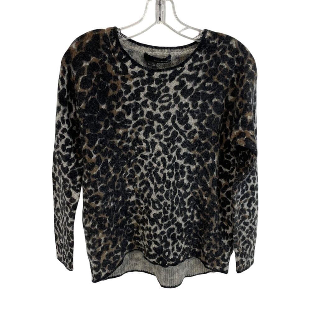 360 Cashmere Frankie Leopard Wool Cashmere Sweater M